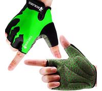 boildeg Guanti da Ciclismo in Tessuto Traspirante e Resistente (Verde, L)