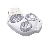 Boiled Egg Cutter - 3-Way Stainless Steel Slicer | Compact Kitchen Food Chopper with Container, Versatile Egg Fruit Vegetable Cutting Tool, Home Cooking Accessory, Durable Easy-Clean Gadget for Salad