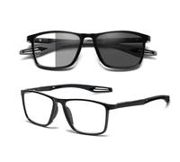 BOILGRANNY Occhiali M4 0,0 a -3,5 Se la vista da lontano è ridotta, Antiriflesso Fotocromatici (scurimento medio) Anti Luce Blu, Abbiamo scelto i Migliori materiali con Lenti CR39 (Nero, -2,5)