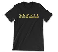 BOINAITS Every Little Thing is Gonna Be Alright Men's Shirt Sparrow Nest Birds Lovers Black L