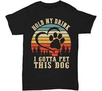 BOINAITS I Love My Dog Pet This Lover T-Shirt Tee Gift Mom Dad Funny Puppy Black XXL