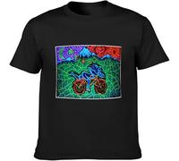 BOINAITS Men's Bicycle Day Bike Trip LSD Acid Dr Albert Hofmann Party Dtg2 Cotton T Shirt Black XXL