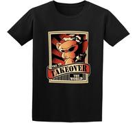 BOINAITS Men's Try to Takeover The World Cotton T Shirt Black L