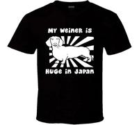 BOINAITS My Weiner is Huge in Japan Funny T Shirt Black S