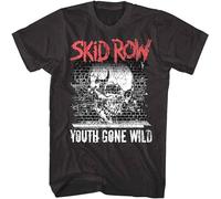 BOINAITS Skid Row Youth Gone Wild Graffiti Skull Mens T Shirt Heavy Metal Band Tour Merch Black 3XL
