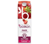 Boiron | Purea di fragole | Senza aggiunta di zuccheri, aromi, coloranti o conservanti | Perfetto per cocktail, dessert, cottura e gelati | 1 litro