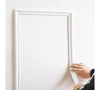 Boiserie Adesiva per Pareti - Wall Moulding Autoadesivo Flessibile in PVC, Rifinitura Stacca e Incolla per Decorazione Pareti, Specchi, Pavimenti, Porte, Bianco, Impermeabile e Durevole (3.0mx32mm)