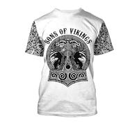 boiszeda Camiseta de la brújula del Valhalla Camiseta vikinga