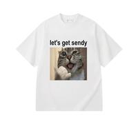 boiszeda Divertente Meme Gatto Let's Get Sendy T-Shirt Scherzo Burla Gag Goofy Ahh Gatti sciocchi Che Dicono Magliette grafiche Magliette Donna Uomo Ragazzi