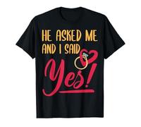 boiszeda Mi ha chiesto e io Ho Detto Sì T-Shirt Finalmente Le Ho chiesto di sposarmi Divertenti Frasi di Coppia Maglietta per Donna/Uomo