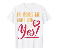 boiszeda Mi ha chiesto e io Ho Detto Sì T-Shirt Finalmente Le Ho chiesto di sposarmi Divertenti Frasi di Coppia Maglietta per Donna/Uomo