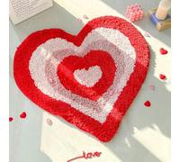 boiszeda Tappeti carini a forma di cuore, antiscivolo, lavabili, morbidi e pelosi per il bagno, tappeto in peluche a forma di cuore Self Love Club per camera da letto, bagno e soggiorno