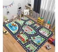 boiszeda Tappeti da gioco con numeri e Antiscivolo Tappeto rettangolare grande da gioco per bambini Tappeto decorativo con mappa stradale della città per camera da letto Ragazzi adolescenti