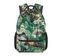 boiszeda Zaino con motivo marmo verde capiente per studenti laptop color verde acqua e turchese effetto tie-dye zaino casual ed elegante ideale per il rientro a scuola i viaggi e l'uso quotidiano