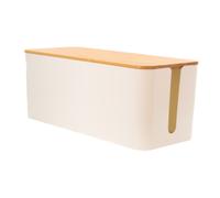 Boîte à câbles avec couvercle en bambou Gestion des câbles 32 x 13.6 x 12.7 cm