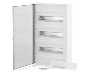 Boîte à fusibles ALPHA distributeur AP 3 rangées 36 modules porte transparente