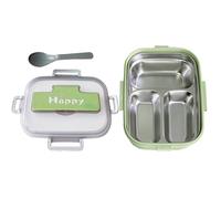 Boîte à lunch en acier inoxydable | Porta Pranzo | Boîte à 3 compartiments, goûter pour adulte avec couverts pour l'école, le bureau et les pique-niques