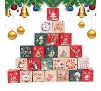 Boîte De L' 24 Jours Numérotée - À Remplir Décoratif Noël | Bonbons Bijoux Chocolats Famille, Calendrier Compte à Rebours, Contenant & Réutilitable d'Hiver