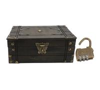 Boîte de rangement en bois vintage, boîte de bijoux en bois exquise de style chinois rétro (Con lucchetto a combinazione)