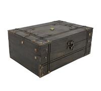 Boîte de rangement en bois vintage, boîte de bijoux en bois exquise de style chinois rétro (Senza blocco)