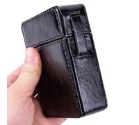 Boîte de rangement pour briquet, étui pour support pour | e à rétro en cuir PU et acier inoxydable,Boîte de rangement légère et Portable avec poche pour briquet, cadeaux pour homme