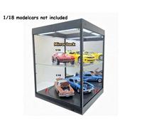 BOITE VITRINE SHOW CASE à LED & plateau tournant 4x 1/18 ou 6x 1/24 noir