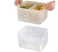 Boîtes de Conservation de Fruits et Légumes - Boîte Rangement Frigo | Boîtes de Conservation Alimentaire pour Réfrigérateur avec Passoires Amovibles | Boîte de drainage de qualité alimentaire divisée