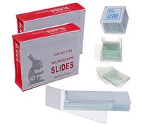 BOJACK 100 Vetrini Microscopio Pre-puliti con Bordo Molato e 200 Coprioggetto Microscopio Pre-puliti con 4 Contagocce in Plastica