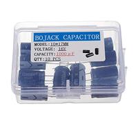 BOJACK 1000uF 16V 10x17mm Condensatori 1000 MFD 16 Volt 0,39x0,67 pollici ± 20% Condensatori elettrolitici in alluminio (confezione da 10 pezzi)