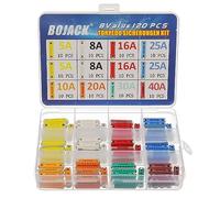 BOJACK 8 tipi 120 pezzi Fusibili per Siluri per Auto Fusibili Kit Automotive 5A 8A 10A 16A 20A 25A 30A 40A Proteggi i circuiti automobilistici con una scatola di plastica dura per auto classiche