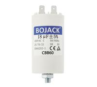 BOJACK CBB60 Condensatore di avviamento motore elettrico 18µF 450V, per pompe piscina e motori elettrici 18µF 450Volt 45x70MM, connettore M8 50/60Hz