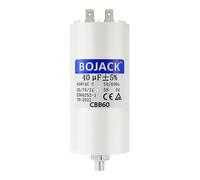 BOJACK CBB60 Condensatore di avviamento motore elettrico 40µF 450V, per pompe piscina e motori elettrici 40µF 450Volt 45x90MM, connettore M8 50/60Hz