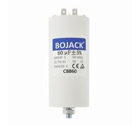 BOJACK CBB60 Condensatore di avviamento motore elettrico 60µF 450V, per pompe piscina e motori elettrici 60µF 450Volt 55x120MM, connettore M8 50/60Hz