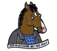Bojack Horseman I Have No Self Control and I Hate Myself Depressed Depression Sad Animated Comedy TV Show Will Arnett 3,6 cm smalto Pin Badge, 1.4 Inches, Smalto, Smaltato