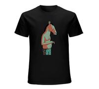 Bojack Horseman Smoking Art Series Mens T-Shirt Black Graphic Unisex Tee Shirt M