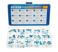 BOJACK Kit assortito di condensatori ceramici DIP ad alta tensione, 15 valori, 150 pezzi, 2KV / 100 pF a 10 nF