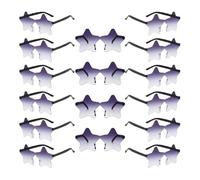 BOJHGO 16 occhiali da sole a forma di stella senza montatura, alla moda, graziosi, sfumati, spiaggia e for le vacanze, donna, dal design per feste(Grey)