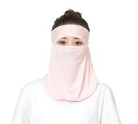 BOJHGO 2 pezzi Maschera solare for sport all'aria aperta Donna Ice Silk Estate Bicicletta Ciclismo Protezione sottile traspirante(Dark pink)