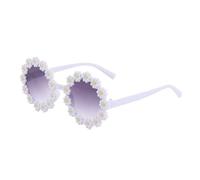 BOJHGO 20 occhiali da sole rotondi a forma di fiore for bambini, carini a margherita, protezione solare for, divertenti per feste(White)