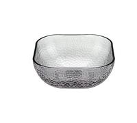 BOJHGO Ciotola di vetro quadrata Semplicità moderna Contenitore for alimenti for la casa in tinta unita Frutta Yogurt Verdure Insalata Gelato Ciotole da dessert(Grey Small)