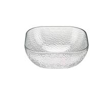 BOJHGO Ciotola di vetro quadrata Semplicità moderna Contenitore for alimenti for la casa in tinta unita Frutta Yogurt Verdure Insalata Gelato Ciotole da dessert(Transparent Small)