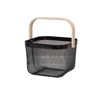 BOJHGO Organizer for riporre cestini in acciaio e rete metallica, cestini da cucina sospesi multifunzionali, cestino for frutta con maniglia Cesto Frutta(Black)