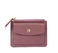 BOJHGO Portamonete quadrato in pelle Portafoglio corto con cerniera multifunzionale semplice Porta carte con cerniera Portafoglio corto Portafogli Da Donna(Dark pink)