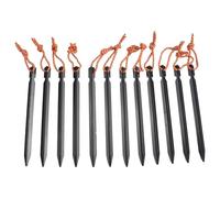 BOJHGO Set di 12 picchetti for Tenda, Chiodi e a Forma Y, Portatili, 18 cm x 1,2, for Escursioni, Campeggio, all'aperto, Leggeri, Marca(Black)
