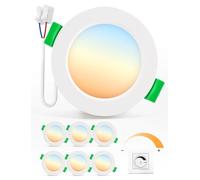 Bojim Faretti LED da Incasso per Cartongesso Soffitto Dimmerabili Foro 55mm - 68mm, 4W IP44 Luce Calda Naturale Fredda per Bagno Cucina Ufficio Cameretta 6 Pezzi