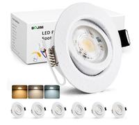 Bojim Faretto da incasso a LED 230V Dimmerabile, Faretti a LED da 68mm, Dimensioni del foro: 7W, IP44, bianco caldo/freddo/neutro, per Bagno cucina, 6 pezzi