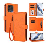 bojioderf Compatibile con Doogee N55 / N55 Plus Custodia magnetica con supporto in pelle PU Orange