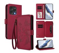bojioderf Compatibile con Doogee N55 / N55 Plus Custodia magnetica con supporto in pelle PU Red