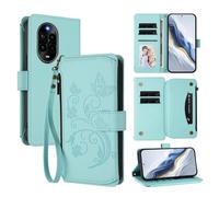 bojioderf Compatibile con Huawei Nova 13 Pro 5G Custodia magnetica con supporto in pelle PU Mint