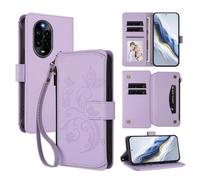 bojioderf Compatibile con Huawei Nova 13 Pro 5G Custodia magnetica con supporto in pelle PU Purple
